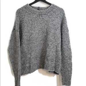 Helmet Lang Gray Boxy Alpaca Wool Sweater Size M